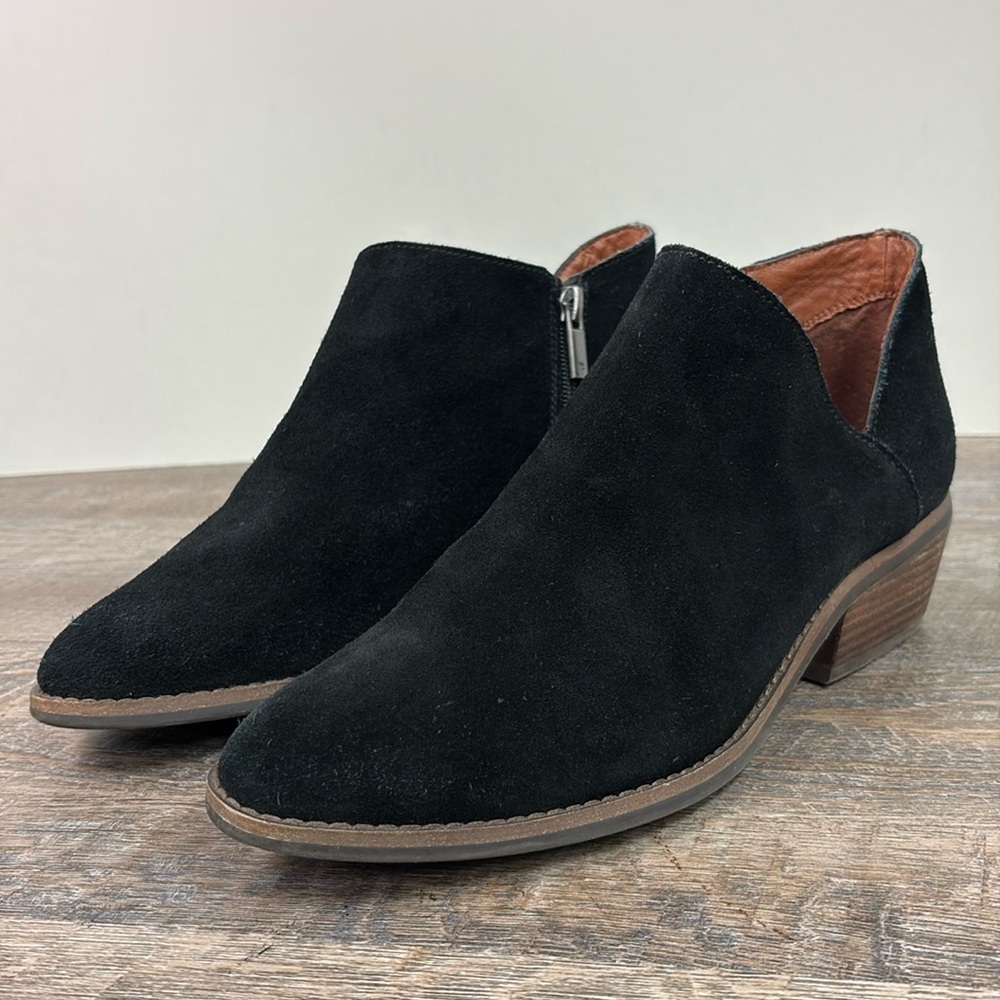 Lucky Brand FRANKELA Black Suede Bootie Size 9.5